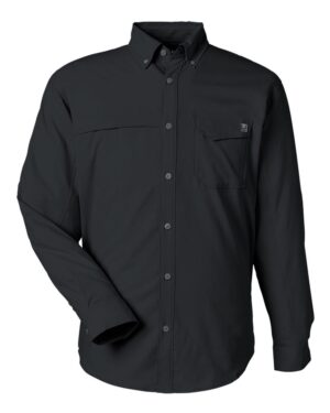 HUK H150172 Men’s Tide Point Pocket Fishing Shirt – Black