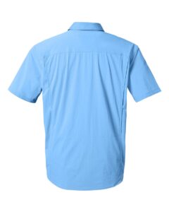 HUK H150183 Men’s Creekbed Short Sleeve Shirt – Marolina Blue (back)