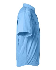 HUK H150183 Men’s Creekbed Short Sleeve Shirt – Marolina Blue (side)