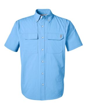 HUK H150183 Men’s Creekbed Short Sleeve Shirt – Marolina Blue