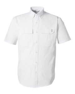 HUK H150183 Men’s Creekbed Short Sleeve Shirt – White