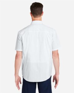 HUK H150183 Men’s Creekbed Short Sleeve Shirt – White (on model back)