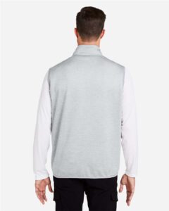 HUK H130099 Men’s Coldfront+ Vest – Harbor Mist Heather (on model back)
