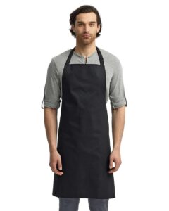 Artisan Collection by Reprime RP150 Recycled Bib Apron – Black (on model)