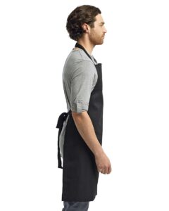 Artisan Collection by Reprime RP150 Recycled Bib Apron – Black (on model side)