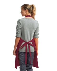 Artisan Collection by Reprime RP150 Recycled Bib Apron – Burgundy (on model back)