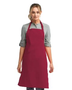 Artisan Collection by Reprime RP150 Recycled Bib Apron – Burgundy (on model)