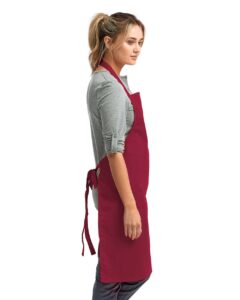 Artisan Collection by Reprime RP150 Recycled Bib Apron – Burgundy (on model side)