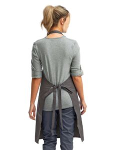 Artisan Collection by Reprime RP150 Recycled Bib Apron – Dark Grey (on model back)