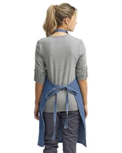 Artisan Collection by Reprime RP150 Recycled Bib Apron – Denim Blue (on model back)