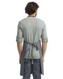 Artisan Collection by Reprime RP150 Recycled Bib Apron – Grey Denim (on model back)