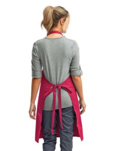 Artisan Collection by Reprime RP150 Recycled Bib Apron – Hot Pink (on model back)