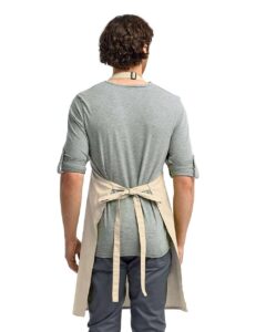 Artisan Collection by Reprime RP150 Recycled Bib Apron – Natural (on model back)