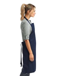 Artisan Collection by Reprime RP150 Recycled Bib Apron – Navy (on model side)