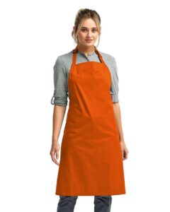Artisan Collection by Reprime RP150 Recycled Bib Apron – Orange (on model)