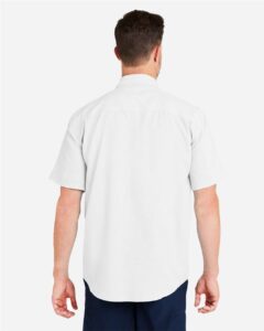 HUK H150171 Men’s Tide Point Short Sleeve Shirt – White (on model back)