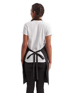 Artisan Collection by Reprime RP154 Recycled Pocket Bib Apron – Black (on model back)