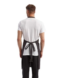 Artisan Collection by Reprime RP154 Recycled Pocket Bib Apron – Black Denim (on model back)
