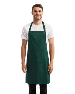 Artisan Collection by Reprime RP154 Recycled Pocket Bib Apron – Bottle (on model)