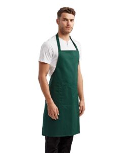 Artisan Collection by Reprime RP154 Recycled Pocket Bib Apron – Bottle (on model side)