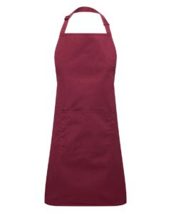Artisan Collection by Reprime RP154 Recycled Pocket Bib Apron – Burgundy