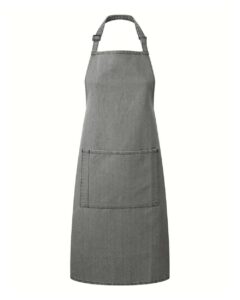 Artisan Collection by Reprime RP154 Recycled Pocket Bib Apron – Grey Denim