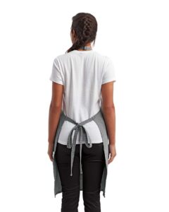 Artisan Collection by Reprime RP154 Recycled Pocket Bib Apron – Grey Denim (on model back)