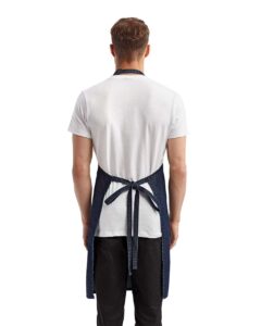 Artisan Collection by Reprime RP154 Recycled Pocket Bib Apron – Indigo Denim (on model back)