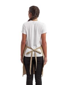 Artisan Collection by Reprime RP154 Recycled Pocket Bib Apron – Khaki (on model back)