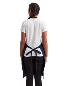 Artisan Collection by Reprime RP154 Recycled Pocket Bib Apron – Navy (on model back)