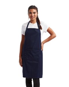 Artisan Collection by Reprime RP154 Recycled Pocket Bib Apron – Navy (on model)