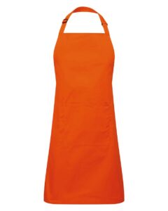Artisan Collection by Reprime RP154 Recycled Pocket Bib Apron – Orange