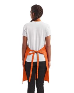 Artisan Collection by Reprime RP154 Recycled Pocket Bib Apron – Orange (on model back)