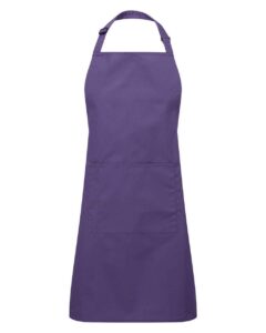 Artisan Collection by Reprime RP154 Recycled Pocket Bib Apron – Purple