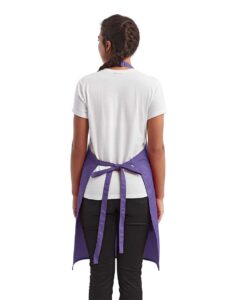 Artisan Collection by Reprime RP154 Recycled Pocket Bib Apron – Purple (on model back)