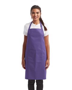 Artisan Collection by Reprime RP154 Recycled Pocket Bib Apron – Purple (on model)