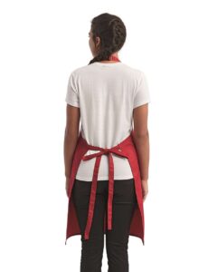 Artisan Collection by Reprime RP154 Recycled Pocket Bib Apron – Red (on model back)