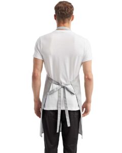 Artisan Collection by Reprime RP154 Recycled Pocket Bib Apron – Silver (on model back)