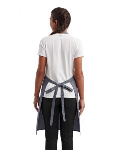 Artisan Collection by Reprime RP154 Recycled Pocket Bib Apron – Steel (on model back)