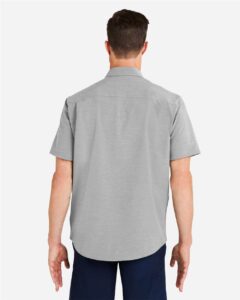 HUK H150154 Men’s Kona Short Sleeve Solid Shirt – Harbor Mist (on model back)