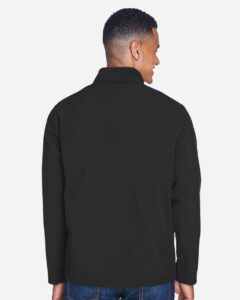 Team 365 TT80 Men’s Leader Soft Shell Jacket – Black (on model back)