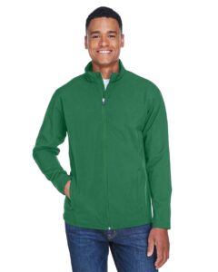 Team 365 TT80 Men’s Leader Soft Shell Jacket – Sport Dark Green (on model)
