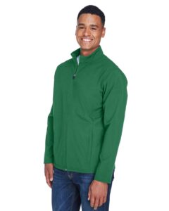 Team 365 TT80 Men’s Leader Soft Shell Jacket – Sport Dark Green (on model side)