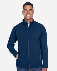 Team 365 TT80 Men’s Leader Soft Shell Jacket – Sport Dark Navy (on model)