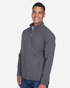 Team 365 TT80 Men’s Leader Soft Shell Jacket – Sport Graphite (on model side)