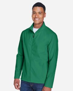Team 365 TT80 Men’s Leader Soft Shell Jacket – Sport Kelly (on model side)