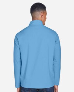 Team 365 TT80 Men’s Leader Soft Shell Jacket – Sport Light Blue (on model back)