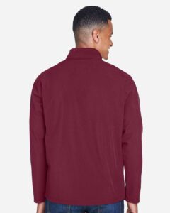 Team 365 TT80 Men’s Leader Soft Shell Jacket – Sport Maroon (on model back)