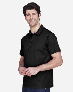 Team 365 TT21 Men’s Command Snag Protection Polo – Black (on model side)