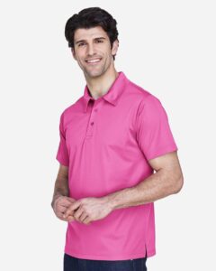 Team 365 TT21 Men’s Command Snag Protection Polo – Sport Charity Pink (on model side)
